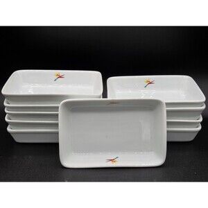 Lot of 10 Aloha Airlines First Class White Ceramic Casserole Dish - New Unused